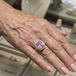 ANILLO COJÍN ROSA ZAFIRO | ORO BLANCO