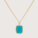 COLLAR ELEGANTE TURQUESA PIERRE PRECIOSA PLAQUÉ ORO