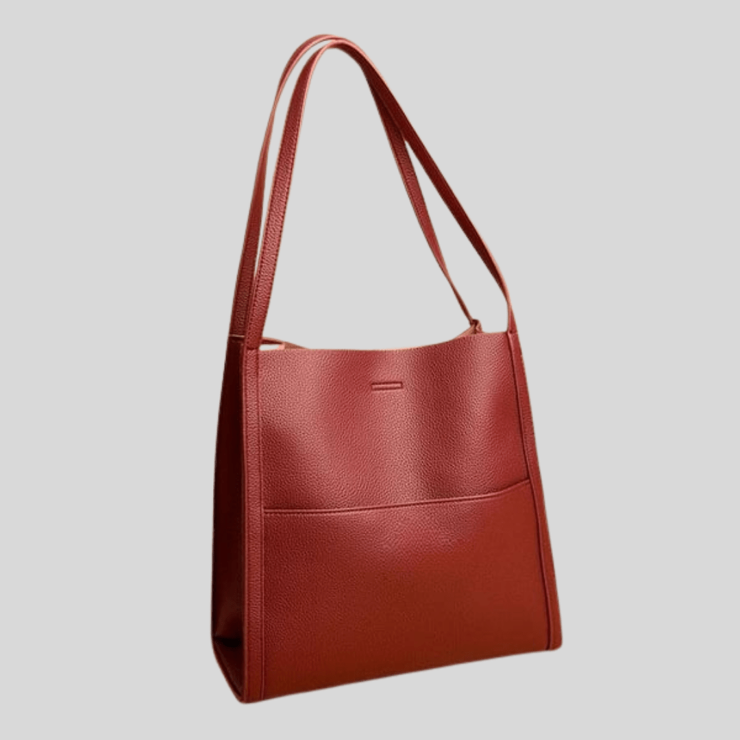 BOLSO DE HOMBRO SENCILLO DE CUERO AUTÉNTICO EN COLOR LISO - VALERINA MARBELLA