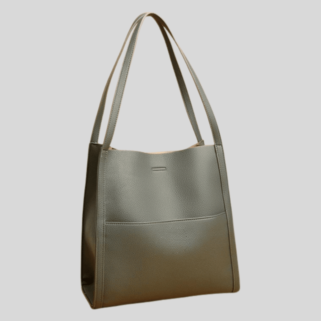 BOLSO DE HOMBRO SENCILLO DE CUERO AUTÉNTICO EN COLOR LISO - VALERINA MARBELLA