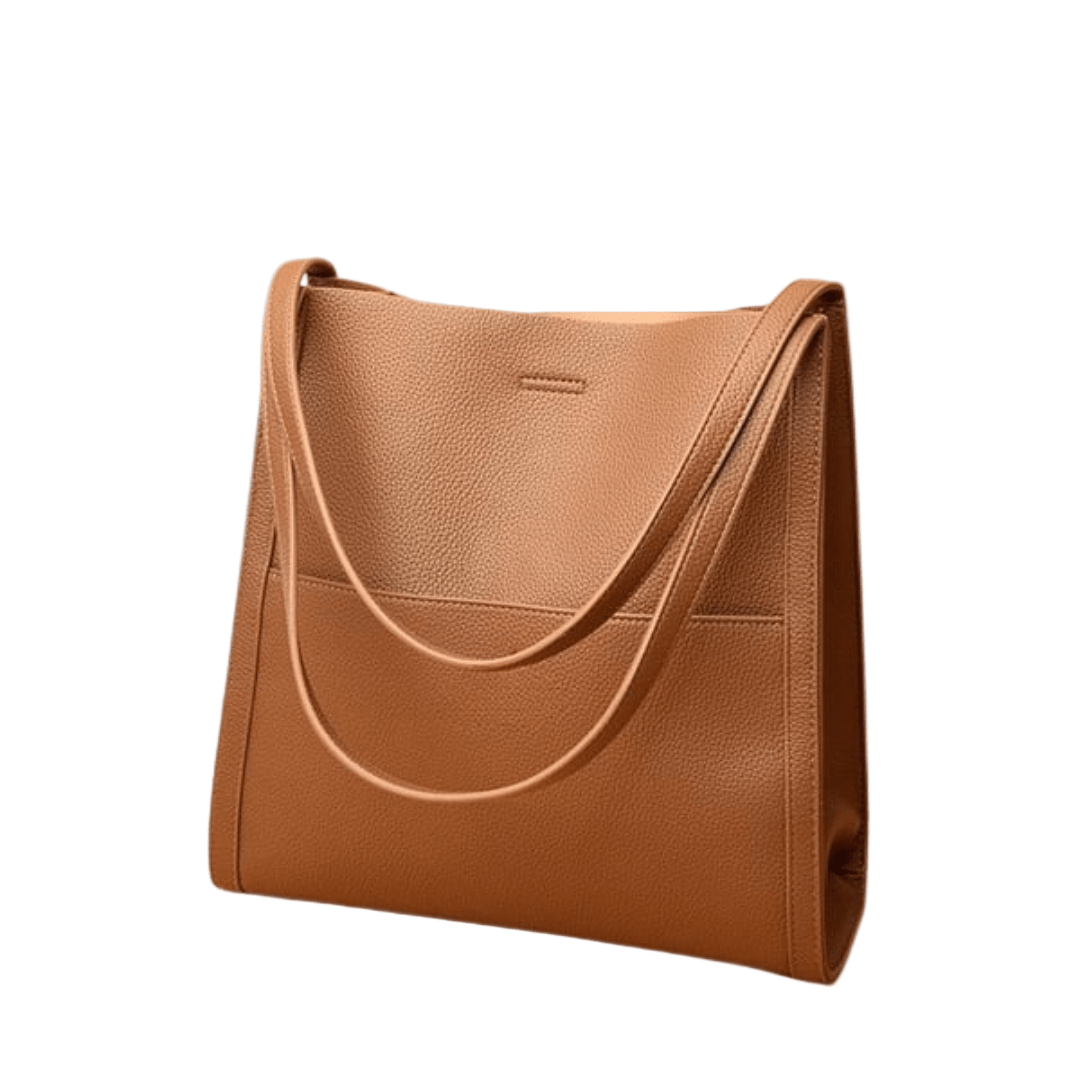 BOLSO DE HOMBRO SENCILLO DE CUERO AUTÉNTICO EN COLOR LISO - VALERINA MARBELLA