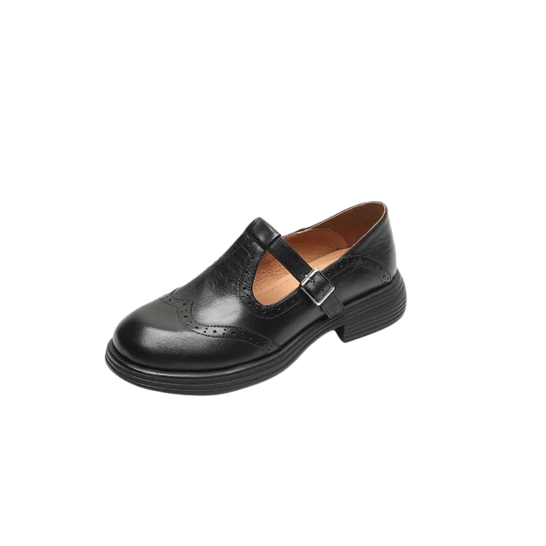 ZAPATOS MARY JANE DE CUERO ELEGANTES