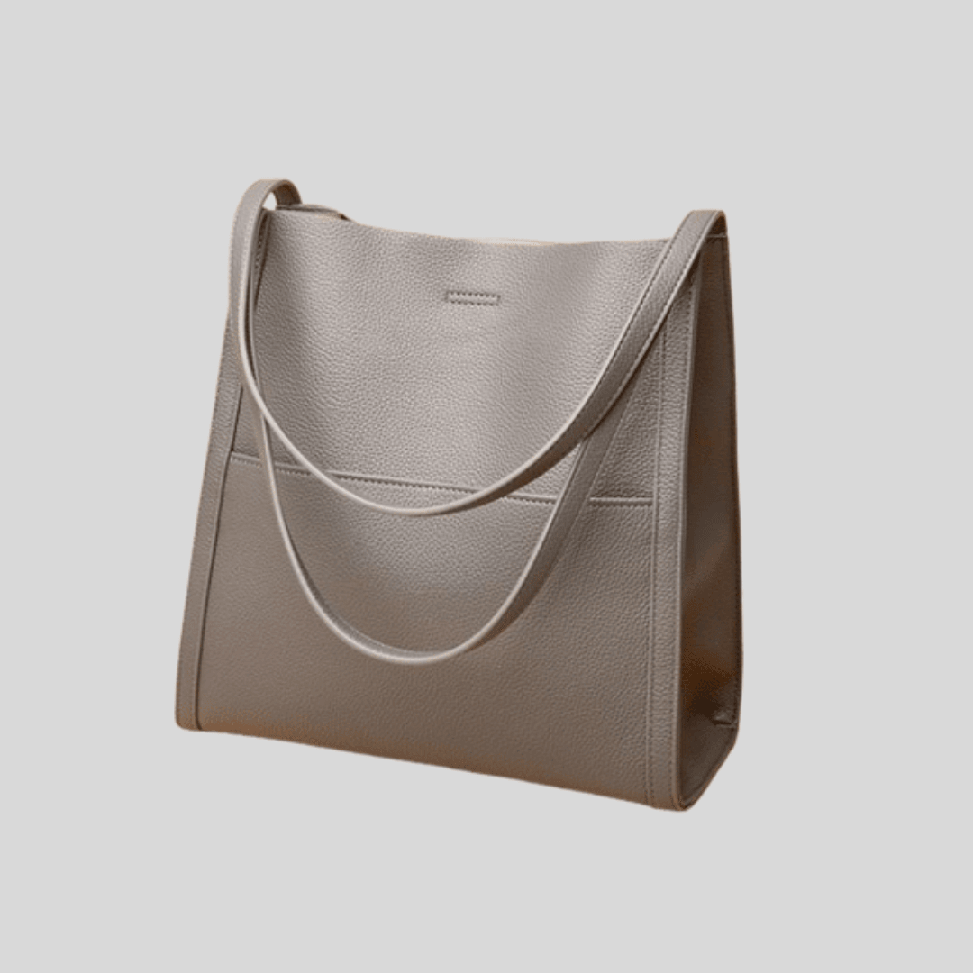 BOLSO DE HOMBRO SENCILLO DE CUERO AUTÉNTICO EN COLOR LISO - VALERINA MARBELLA