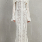 Elarina – Romantic lace silhouette – Off shoulder maxi dress