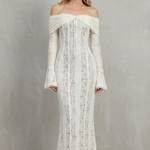 Elarina – Romantic lace silhouette – Off shoulder maxi dress