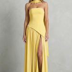 Elarisse – Asymmetric drape accent – Strapless formal gown