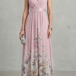 Elarisse – Floral grace – V neck maxi dress