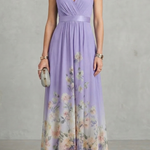 Elarisse – Floral grace – V neck maxi dress