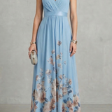 Elarisse – Floral grace – V neck maxi dress