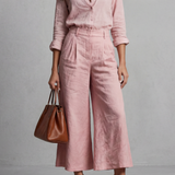 Elavine – Soft linen finish – Wide-leg co-ord set