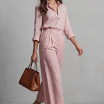 Elavine – Soft linen finish – Wide-leg co-ord set