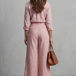 Elavine – Soft linen finish – Wide-leg co-ord set