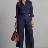 Elavine – Soft linen finish – Wide-leg co-ord set