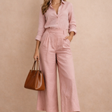 CONJUNTO CAPRI ROSA & CAMISA DE LINO