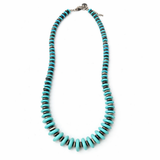 COLLAR ELEGANTE VINTAGE BOHEMIO TURQUESA DISQUE PERLA