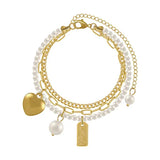 PULSERA ELEGANTE VINTAGE SUPERPUESTO PERLA PERLÉ