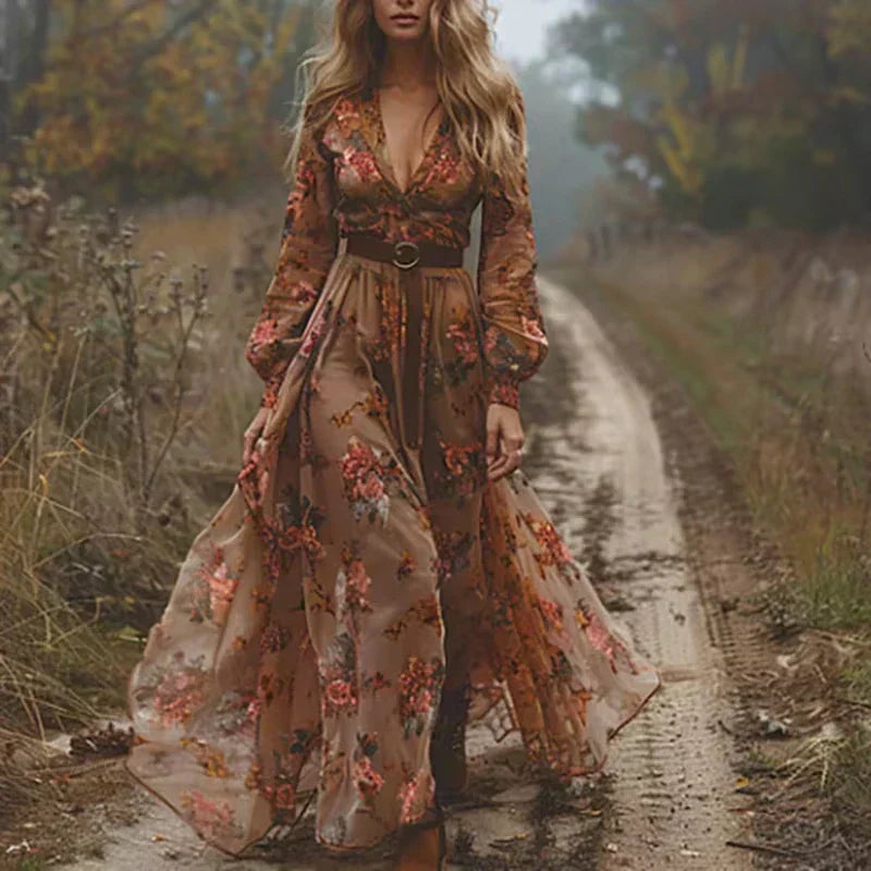 Sunrise Meadow Women’s Summer Boho Ruffled Maxi Dress