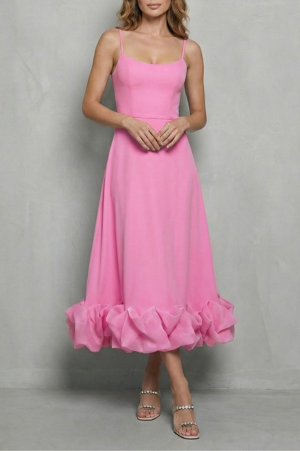 Elowenne – Romantic ruffle hem – Sleeveless midi dress