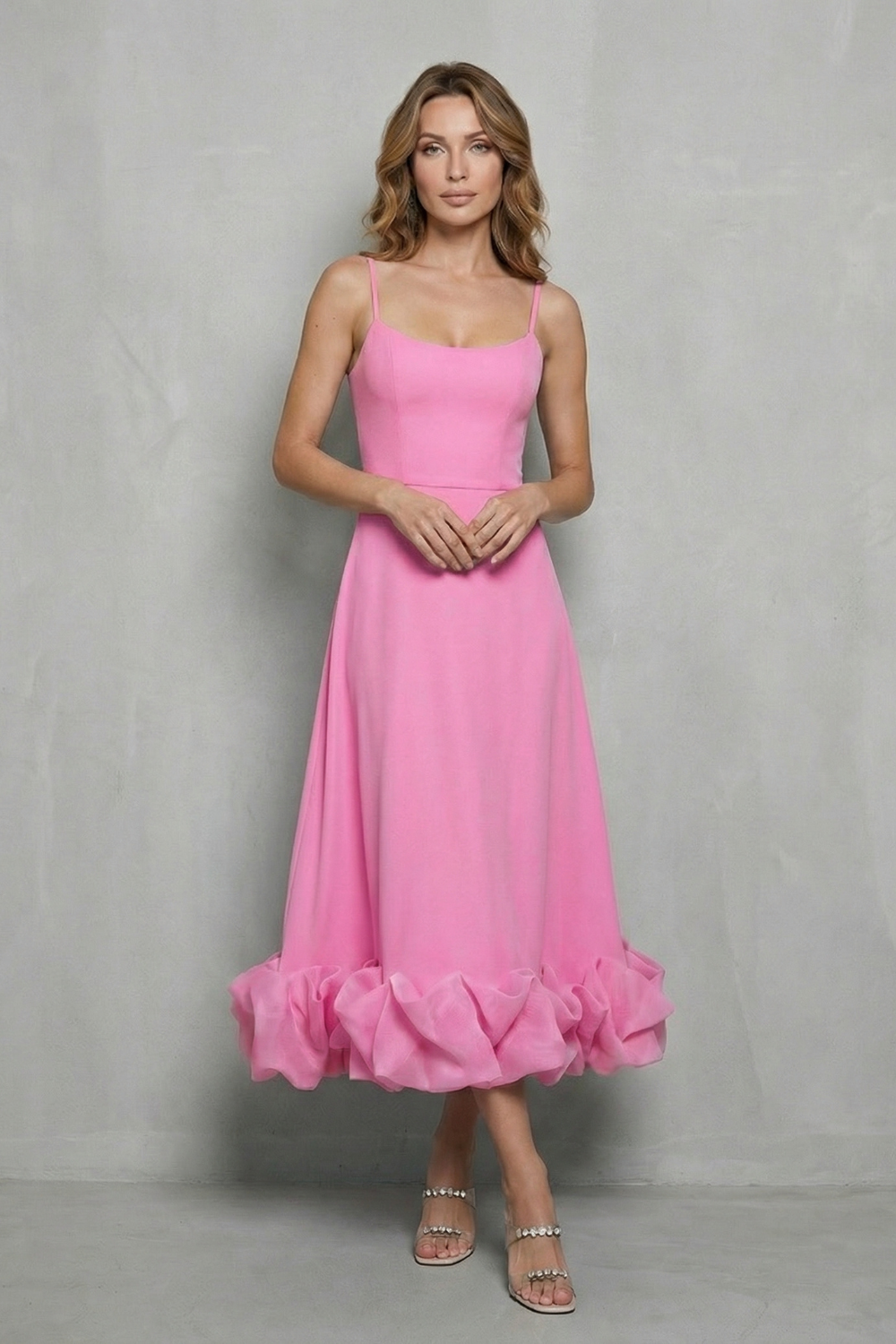 Elowenne – Romantic ruffle hem – Sleeveless midi dress