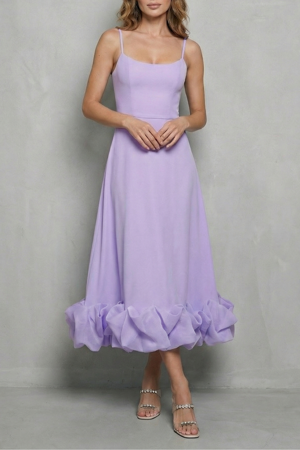 Elowenne – Romantic ruffle hem – Sleeveless midi dress