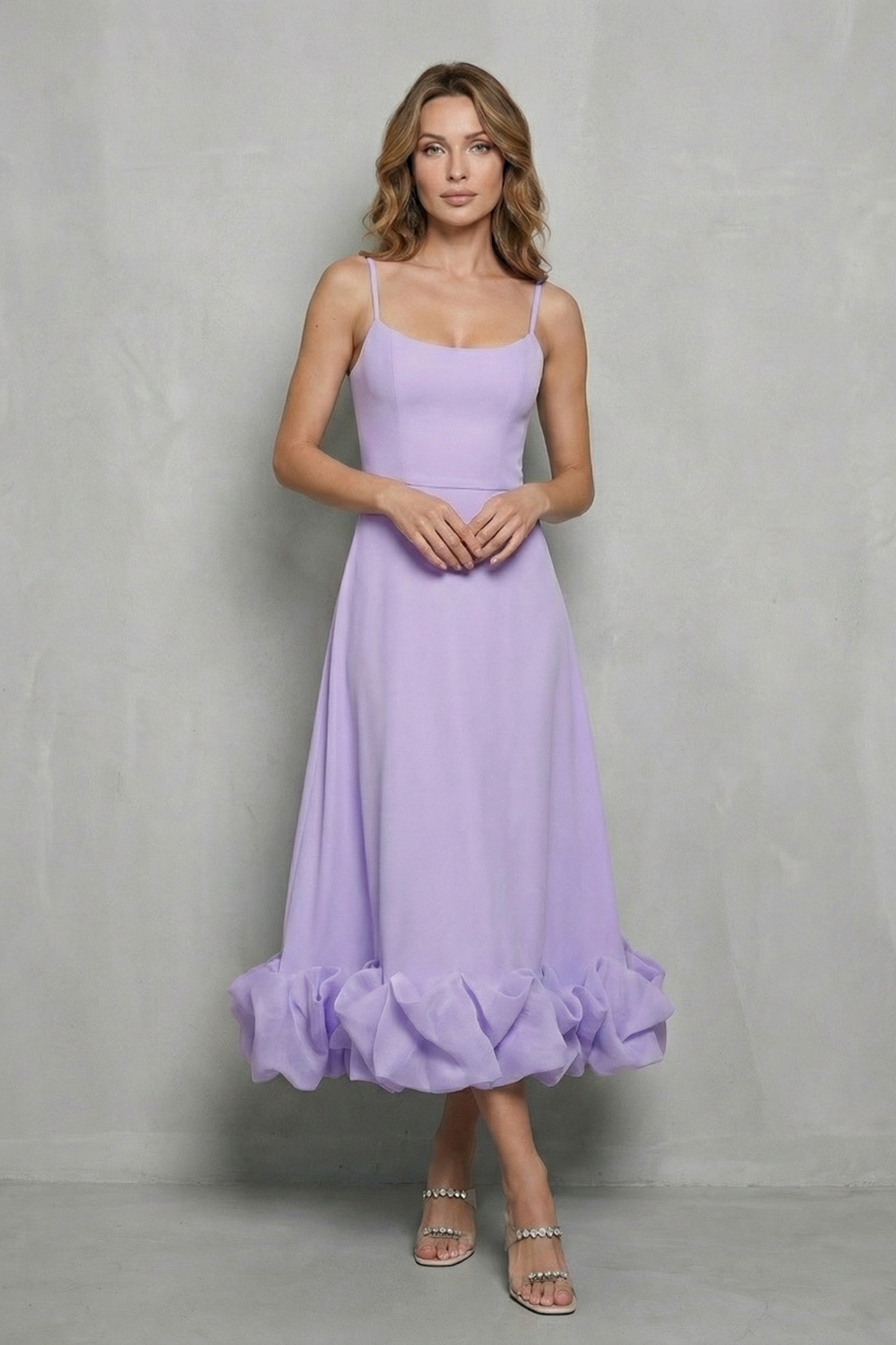 Elowenne – Romantic ruffle hem – Sleeveless midi dress