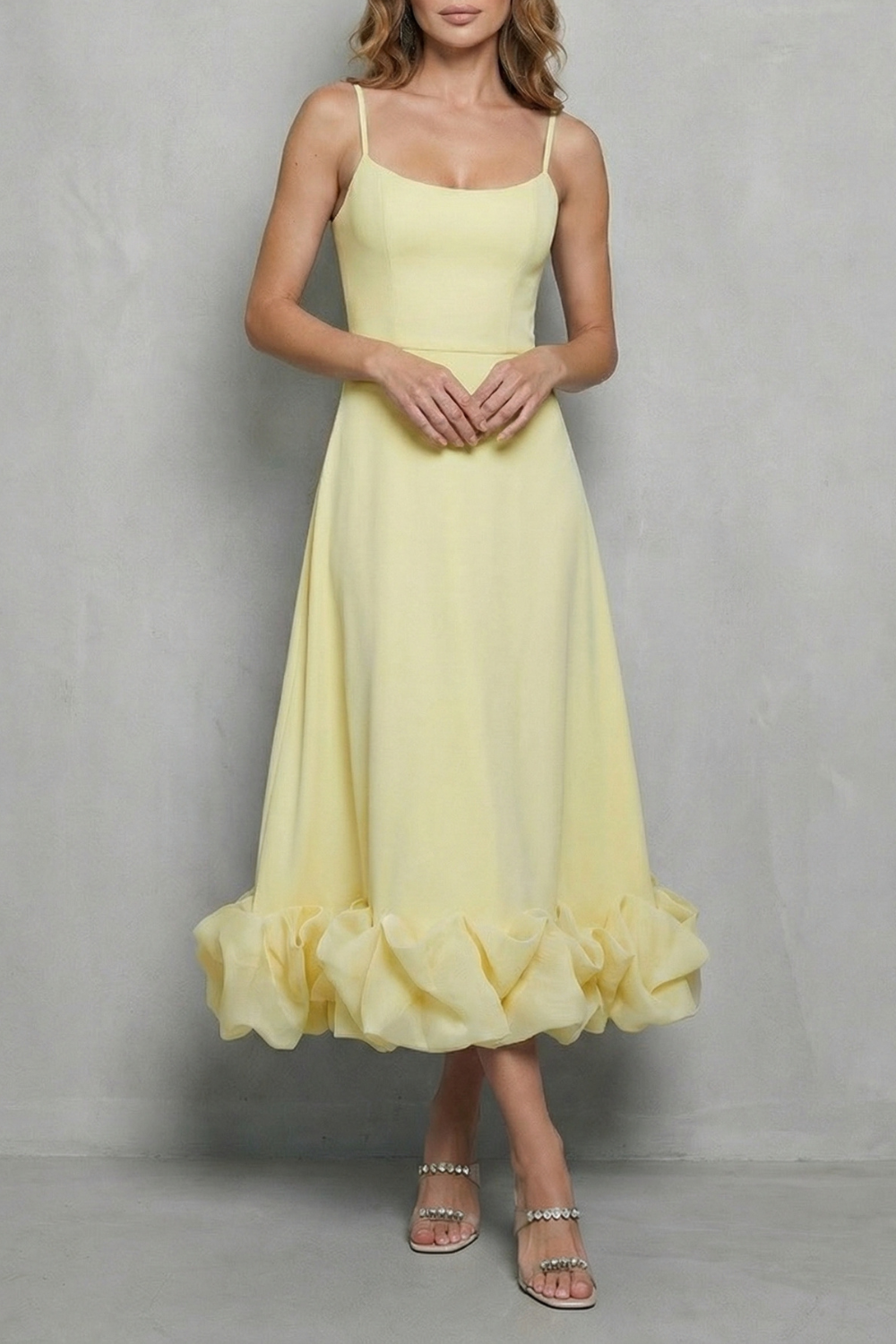 Elowenne – Romantic ruffle hem – Sleeveless midi dress