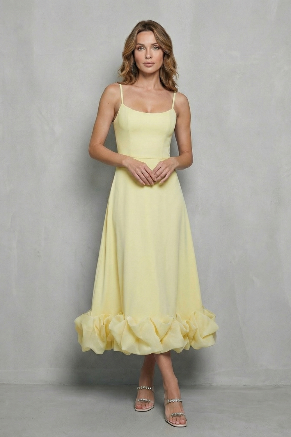 Elowenne – Romantic ruffle hem – Sleeveless midi dress
