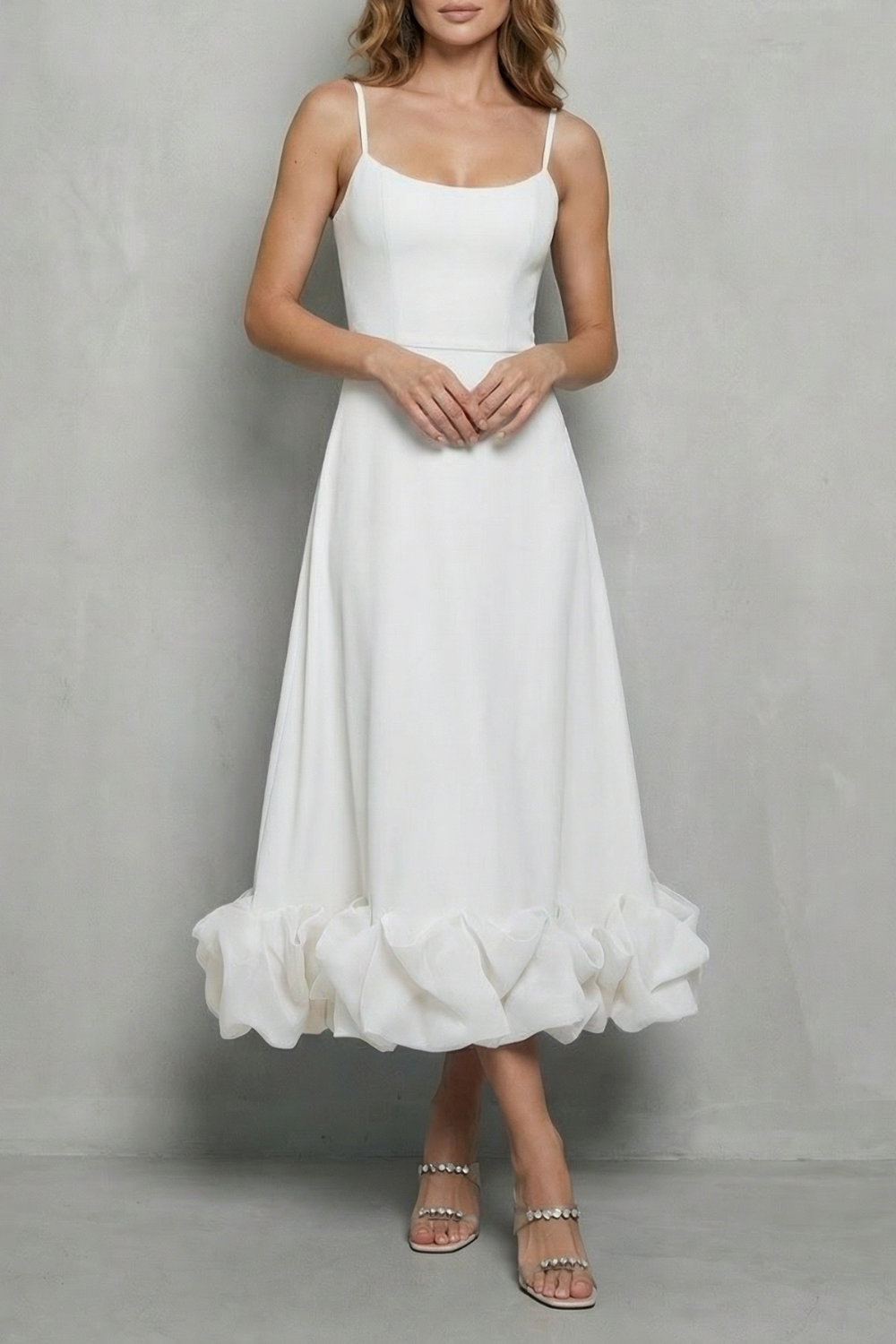 Elowenne – Romantic ruffle hem – Sleeveless midi dress