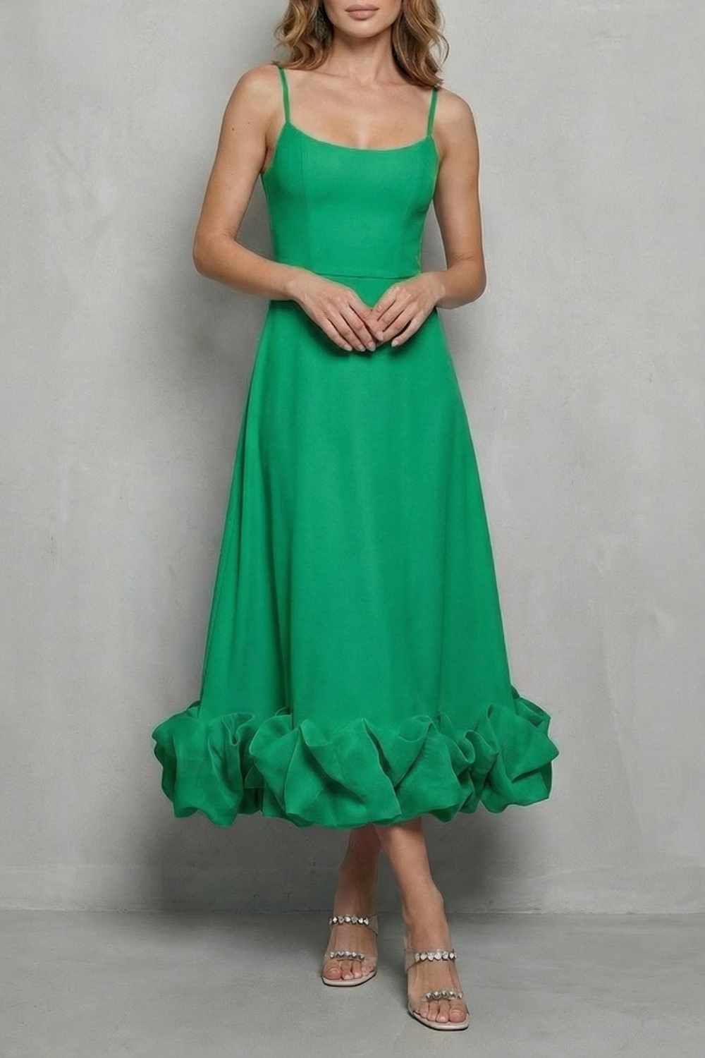 Elowenne – Romantic ruffle hem – Sleeveless midi dress