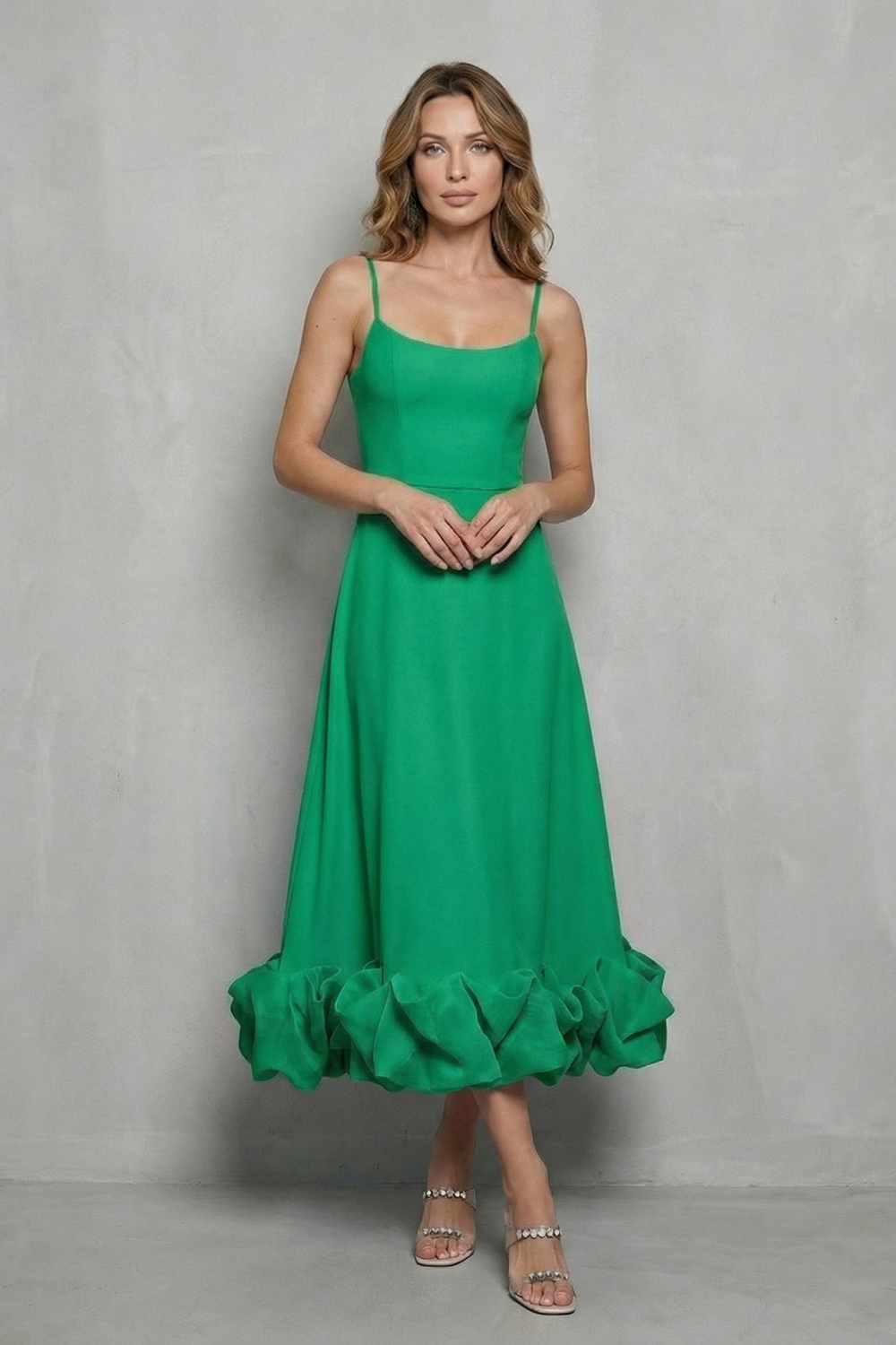 Elowenne – Romantic ruffle hem – Sleeveless midi dress
