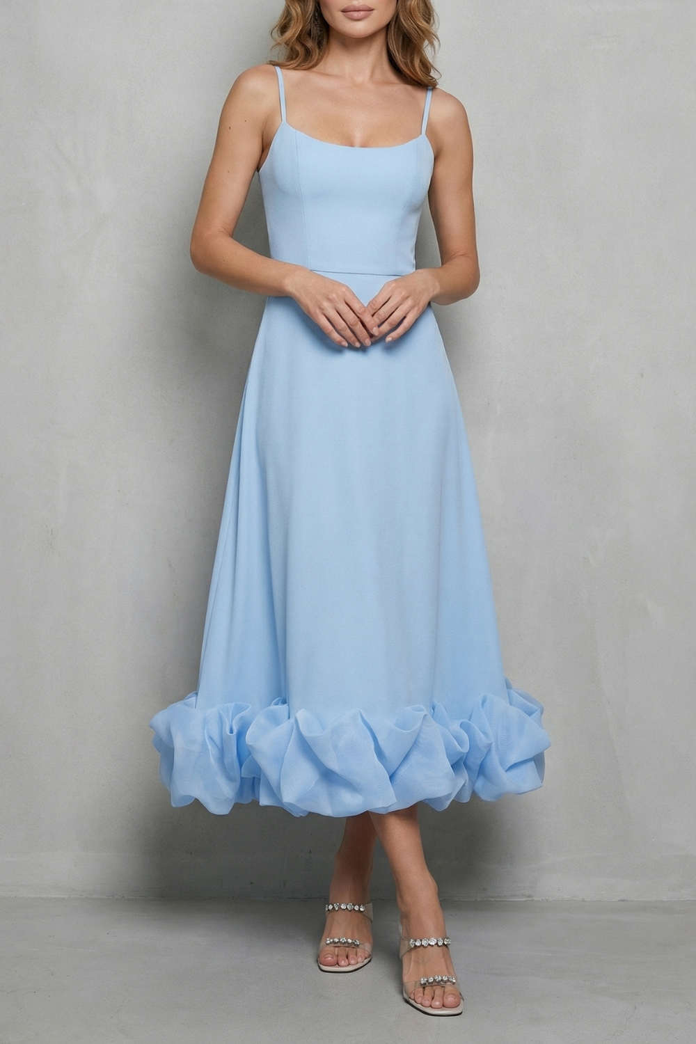 Elowenne – Romantic ruffle hem – Sleeveless midi dress