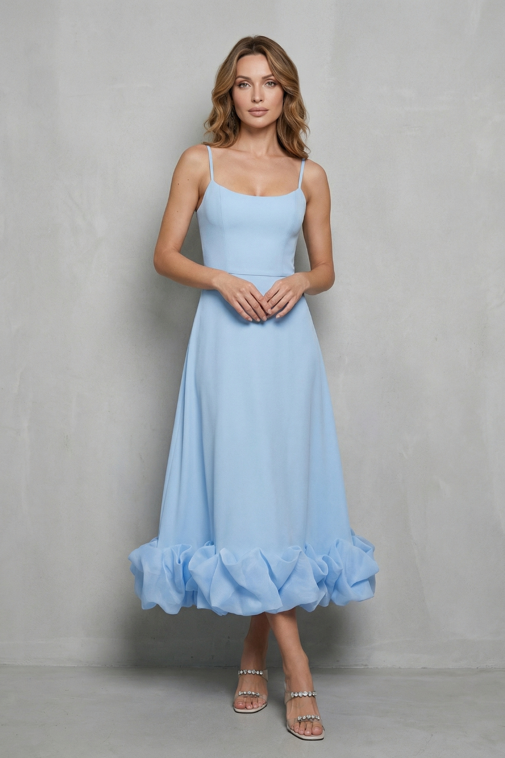 Elowenne – Romantic ruffle hem – Sleeveless midi dress