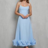 Elowenne – Romantic ruffle hem – Sleeveless midi dress
