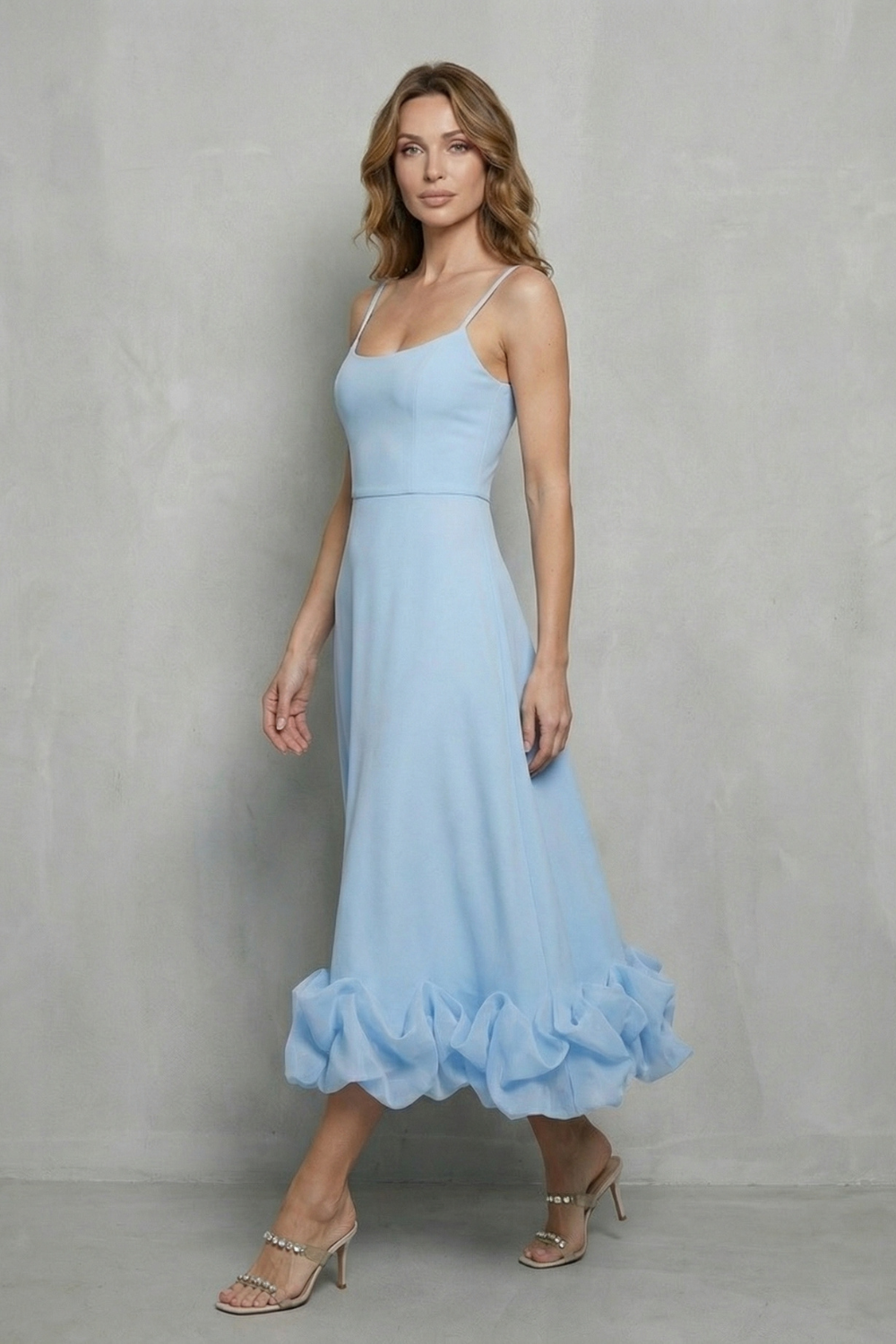 Elowenne – Romantic ruffle hem – Sleeveless midi dress
