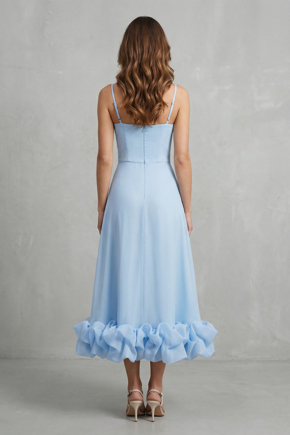 Elowenne – Romantic ruffle hem – Sleeveless midi dress