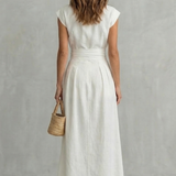 Elvarenne – Refined waist detail – Maxi dress