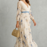 Esméline – Romantic pleats – Floral maxi dress