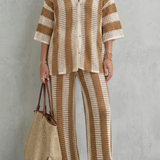 Evarisse – Striped crochet texture – Summer co-ord set