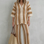 Evarisse – Striped crochet texture – Summer co-ord set