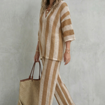 Evarisse – Striped crochet texture – Summer co-ord set