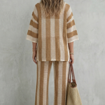 Evarisse – Striped crochet texture – Summer co-ord set