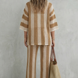 Evarisse – Striped crochet texture – Summer co-ord set