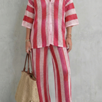 Evarisse – Striped crochet texture – Summer co-ord set