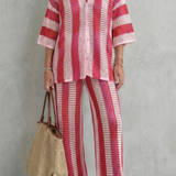 Evarisse – Striped crochet texture – Summer co-ord set