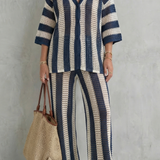 Evarisse – Striped crochet texture – Summer co-ord set