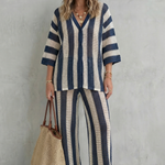 Evarisse – Striped crochet texture – Summer co-ord set