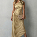 Felicity – Statement elegance – Women’s One-Shoulder Pleated Maxi Dress