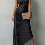 Felicity – Statement elegance – Women’s One-Shoulder Pleated Maxi Dress