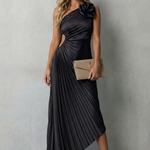 Felicity – Statement elegance – Women’s One-Shoulder Pleated Maxi Dress