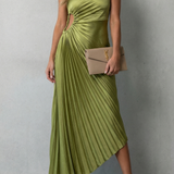 Felicity – Statement elegance – Women’s One-Shoulder Pleated Maxi Dress